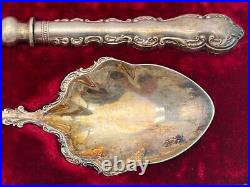 Vintage L&W Antique Silver Plated Serving Spoon & Butter Knife Utensils in Case