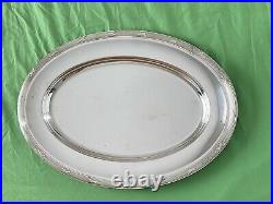 Vintage Large Christofle Rubans Silver Plate Oval Serving Tray Platter 16 Inches