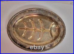 Vintage Large Oval Plater Silver On Copper 16 x 12 inch