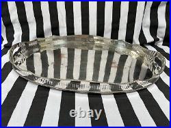 Vintage Large Silver Plated Galleried Tray 60cm Long