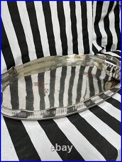 Vintage Large Silver Plated Galleried Tray 60cm Long