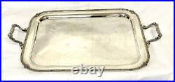 Vintage Large Silver Plated Serving Tray with Handles 59.5 x 37cm Celtic Design