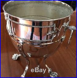 Vintage Large Silverplate Wine Cooler/Ice Bucket Stand for Table Top