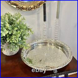 Vintage Leonard Silver Plated Antique Celtic Round Embossed Serving Tray Platter