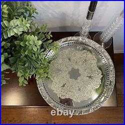 Vintage Leonard Silver Plated Antique Celtic Round Embossed Serving Tray Platter