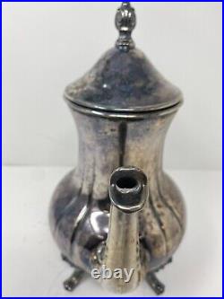 Vintage Leonard Silver Plated Coffee Tea Pot with Attached Lid