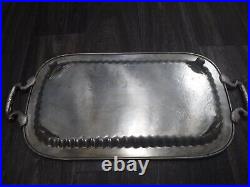 Vintage Leonard Silver Plated Footed 20 Butler Tray/Serving Dish with Handles