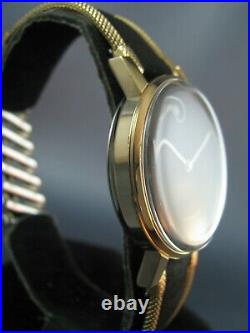 Vintage Longines Wittnauer Eight Ball Dial Gold Plated Mens Date Watch 17J 1960s