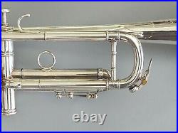 Vintage Los Angeles Made Silver Plated Benge 3X Professional Trumpet with Case