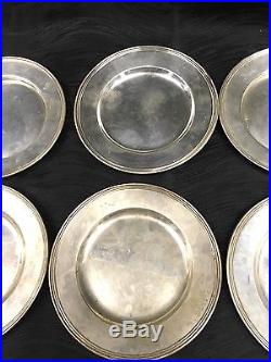 Vintage Lot Of 11 Sterling Silver 6 Bread Butter Plates Mixed Makers 28.85oz