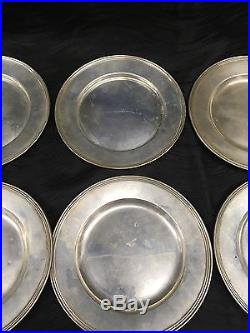 Vintage Lot Of 11 Sterling Silver 6 Bread Butter Plates Mixed Makers 28.85oz