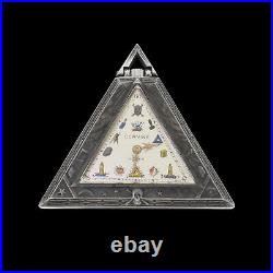 Vintage Masonic Cervine Triangle Pocket Watch Sterling Silver Plated Estate