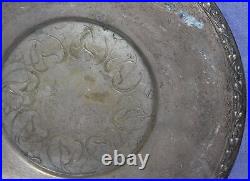 Vintage Meadowbrook WM A Rogers floral silver plated serving plate tray