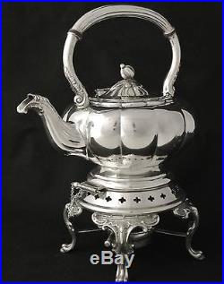 Vintage Melon Pattern Silver Plate Tilting Tea Pot Tipping Tea Pot Coffee Pot