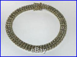 Vintage Mens Gold Plated Sterling Silver Diamond. 15ct Bracelet Unisex 7.5 16g