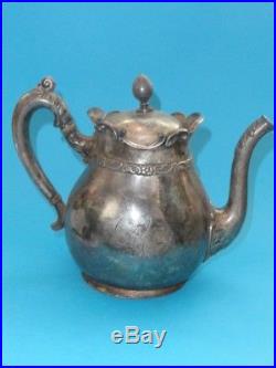 Vintage Meriden B Company Quadruple Teapot #2001 7 H