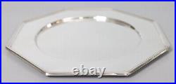 Vintage Mid 20th Century English Silver Plate Octagonal Barware Drinks Tray