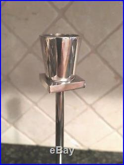 Vintage Mid Century Modern Ettore Sottsass Candlestick Silver Plate Swid Powell
