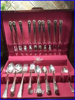 Vintage Milady Community Plate Silverware Set 65pc Service With Box