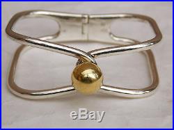 Vintage Modernist PUIG DORIA Sterling Silver & Gold Plated Ball Bracelet SPAIN