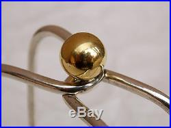 Vintage Modernist PUIG DORIA Sterling Silver & Gold Plated Ball Bracelet SPAIN