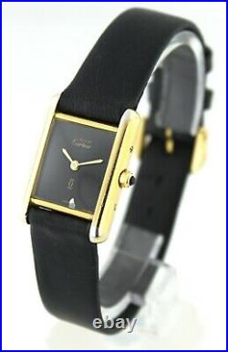 Vintage Must de Cartier Tank 925 Silver Gold Plated Ladies Watch
