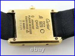 Vintage Must de Cartier Tank 925 Silver Gold Plated Ladies Watch