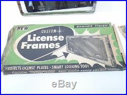 Vintage NOS Custom Chrome License Plate Frame 55 56 57 58 59 60 Ford Buick Chevy