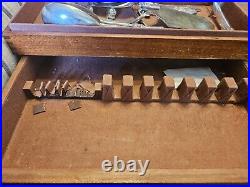 Vintage Naken's Silverware Chest & Mixed Set Rogers Silver Plate Felt Drawer ++