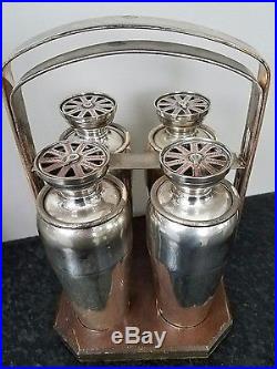 Vintage Napier Silver Plate Cocktail Shakers, Set of 4