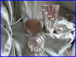 Vintage Napier silverplate cocktail shaker/with cocktail recipes listed on side