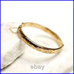 Vintage New Style 925 Sterling Silver Yellow Plated 7.5 Bangle Bracelet Unisex