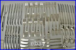 Vintage Nobility Plate Royal Rose 68 Pieces Silverware with box + Steak Knifes