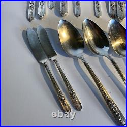 Vintage Nobility Plate Royal Rose Pattern Silverware 1939 Flatware 39 Pc Excl