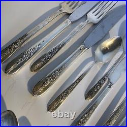 Vintage Nobility Plate Royal Rose Pattern Silverware 1939 Flatware 39 Pc Excl