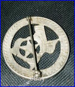 Vintage Obsolete Texas star badge on un 1947 peso. 999 sterling silver plate