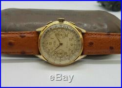 Vintage Olma Chronograph Silver Dial Gold Plated Man's Watch