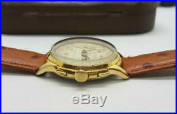 Vintage Olma Chronograph Silver Dial Gold Plated Man's Watch