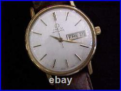 Vintage Omega Day Date Quickset Automatic Gold Plated Top Stainless Steel Back