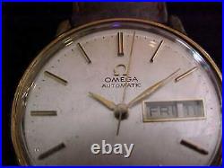 Vintage Omega Day Date Quickset Automatic Gold Plated Top Stainless Steel Back