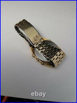 Vintage Omega Speedmaster LCD TV Dial Men's Wrist Watch Digital Gold Plated