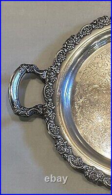 Vintage Oneida 15 Silver Plate Two Handled Serving Tray