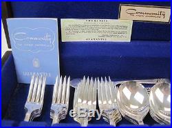 Vintage Oneida Community Coronation Service f/ 12 Silverplate Flatware Set & Box