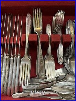 Vintage Oneida Grosvenor Community Silver Plate 150+ Piece Silverware Set