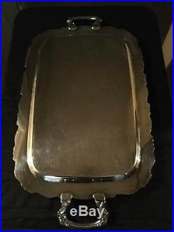 Vintage Oneida Silverplate Large Serving Tray In DuMaurier Pattern