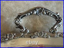 Vintage Oneida Silverplate Tray Double Handled Heavy Ornate 24 x 13