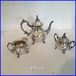 Vintage Oneida Venetian Scroll Holloware Silver Plate 4 piece Tea Set
