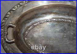 Vintage Ornate Oneida Silver Plated Briarcliff Lidded Serving Platter Dish
