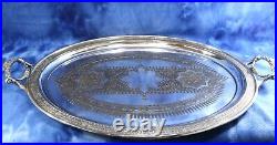 Vintage Ornate Reed & Barton Silver Plated Extra Large Serving Platter Snowflake