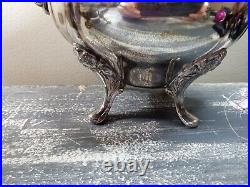 Vintage Ornate Silverplate Tea Pot Set. 4 Pieces